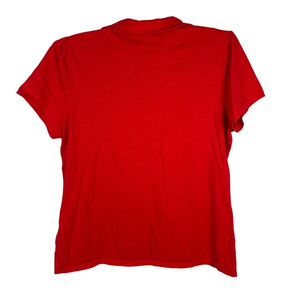 Just My Size Red Short Sleeve Polo Shirt Womens Plus IX (16W) 100% Cotton - Picture 2 of 5
